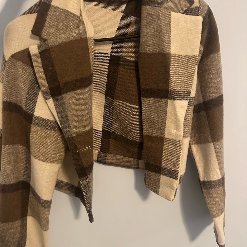 Plaid Brown and Cream Jacket